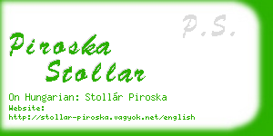 piroska stollar business card